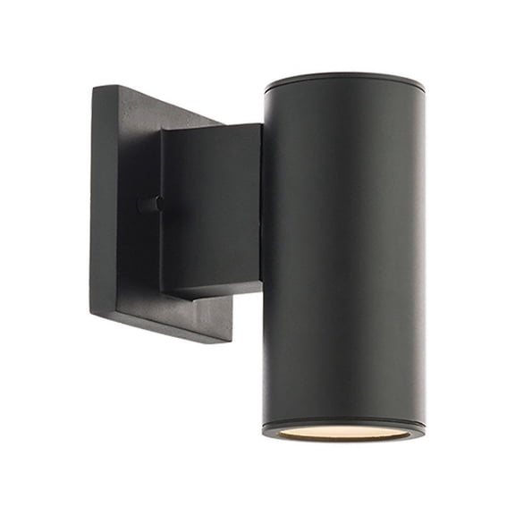 WAC Lighting Cylinder 1-Light LED 3000K Up & Down Aluminum Wall Light in Black