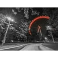 thumbnail image 2 of Frank, Assaf 32x25 White Modern Wood Framed Museum Art Print Titled - London eye at night, 2 of 4