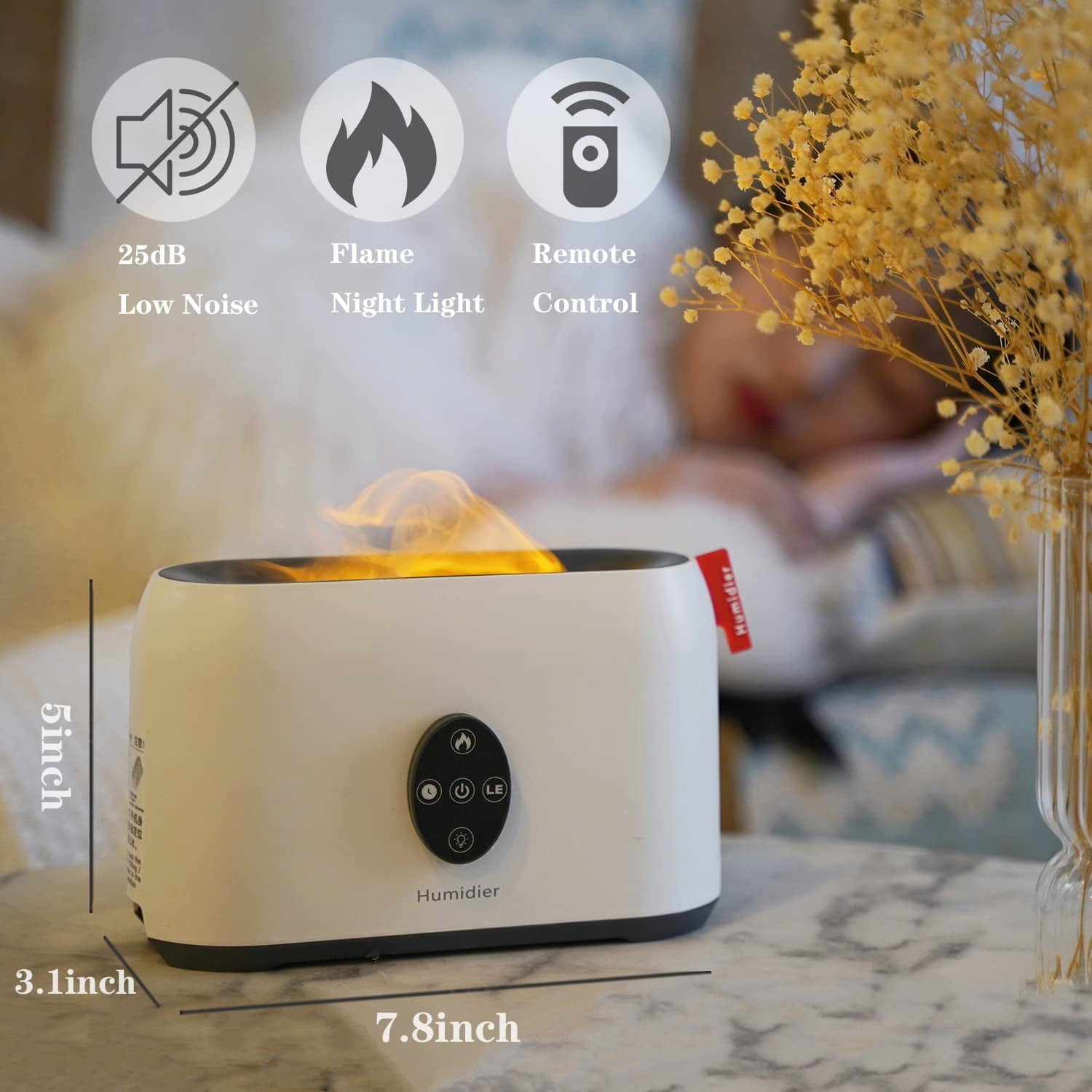 CELECTIGO Flame Air Diffuser Humidifier, Upgraded Scent Diffuser for Essential Oils, Ultrasonic Aromatherapy, Fire Mist Humidi with Auto-Off Function for Room Home Office