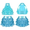 thumbnail image 5 of Miaeowve Kids Girls Sequins Dance Outfits Set 2 Piece Metallic Crop Top with Skirt Jazz Latin Blue 10, 5 of 6