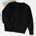 thumbnail image 2 of Dmsael Girls School Uniform Girls' and Toddler Long Sleeve Cardigan Button Up Sweater Black,5-6 Years, 2 of 5