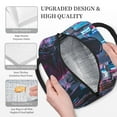thumbnail image 3 of Honeii Neon Night Cityscape Print Insulated Lunch Bag Women Reusable Lunch Box with Pocket for Work Picnic Travel -One Size, 3 of 6