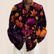thumbnail image 1 of Camisa de manga larga para hombre con estampado 3D de hojas y plantas, camisa informal de moda con solapa y botones, camisa de gran tamaño para primavera y otoño, 1 of 6
