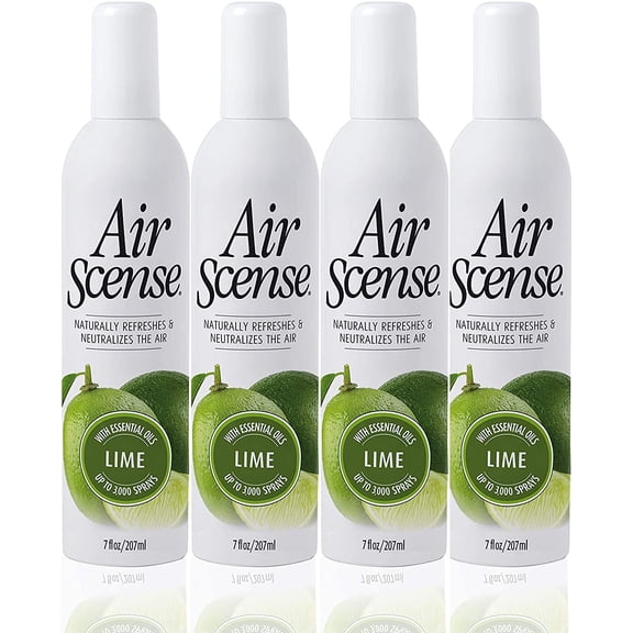 Citra Solv Air Scense Essential Oil Air Freshener - Lime Scent - Non-Aerosol - 7 Ounce | Refreshing, Long-Lasting Scent | Eco-Friendly | Exceptional Value (4-Pack)