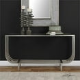 thumbnail image 4 of Allora Contemporary Glass Top Accent Console Table in Bright Silver, 4 of 6