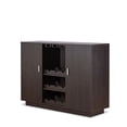 thumbnail image 2 of Benzara Wooden Server with Two Side Door Storage Cabinets and Stemware Rack, Espresso Brown, 2 of 2