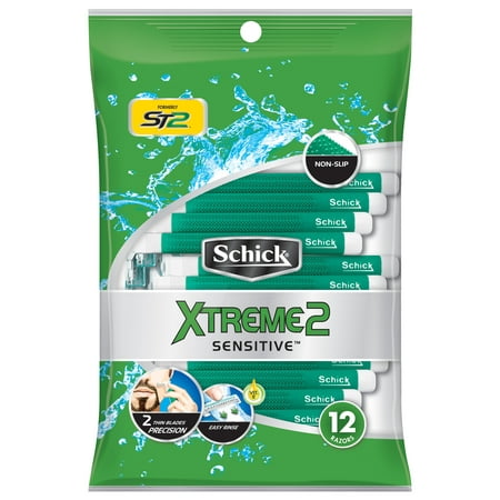 Schick Xtreme2 Sensitive Men's Disposable Razors, 12