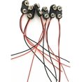 thumbnail image 2 of 100ea I Shape 9V Battery Button snap Connector Black Plastic Shell Copper Button 150mm Wire 4mm tin end, 2 of 5