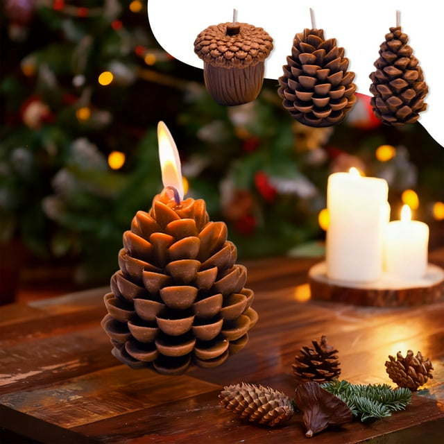 Vela Perfumada de Pinos Navideños, Decoración para Celebraciones, Decoración Del Hogar, Escritorio, Crea Decoración con Regalos, Decoración Navideña