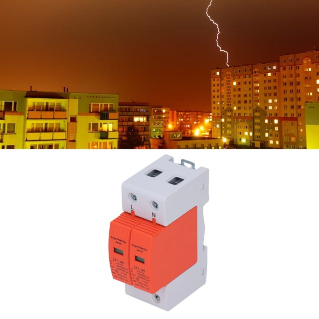 Protector Contra Sobretensiones De CA, Dispositivo De Protección Contra Sobretensiones 2P Retardante De Llama Buena Conductividad Eléctrica Diseño Modular Para Edificios