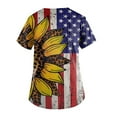 thumbnail image 3 of American Flag Scrubs Womens Summer Tops Star Stripes Graphic Tees V Neck Holiday Nursing Pocketed Working Uniforms for Independence Day, 3 of 3
