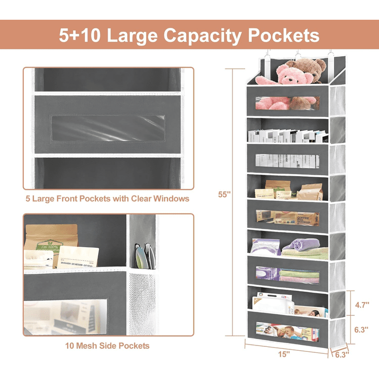 VONGEM Over-The-Door Organizer, 5 Shelf Hanging Storage photo 3