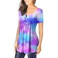 thumbnail image 6 of Pntutb Womens Summer Tunic Tops Short Sleeve Clearance Casual V Neck Hide Belly Tee Blouses, 6 of 6