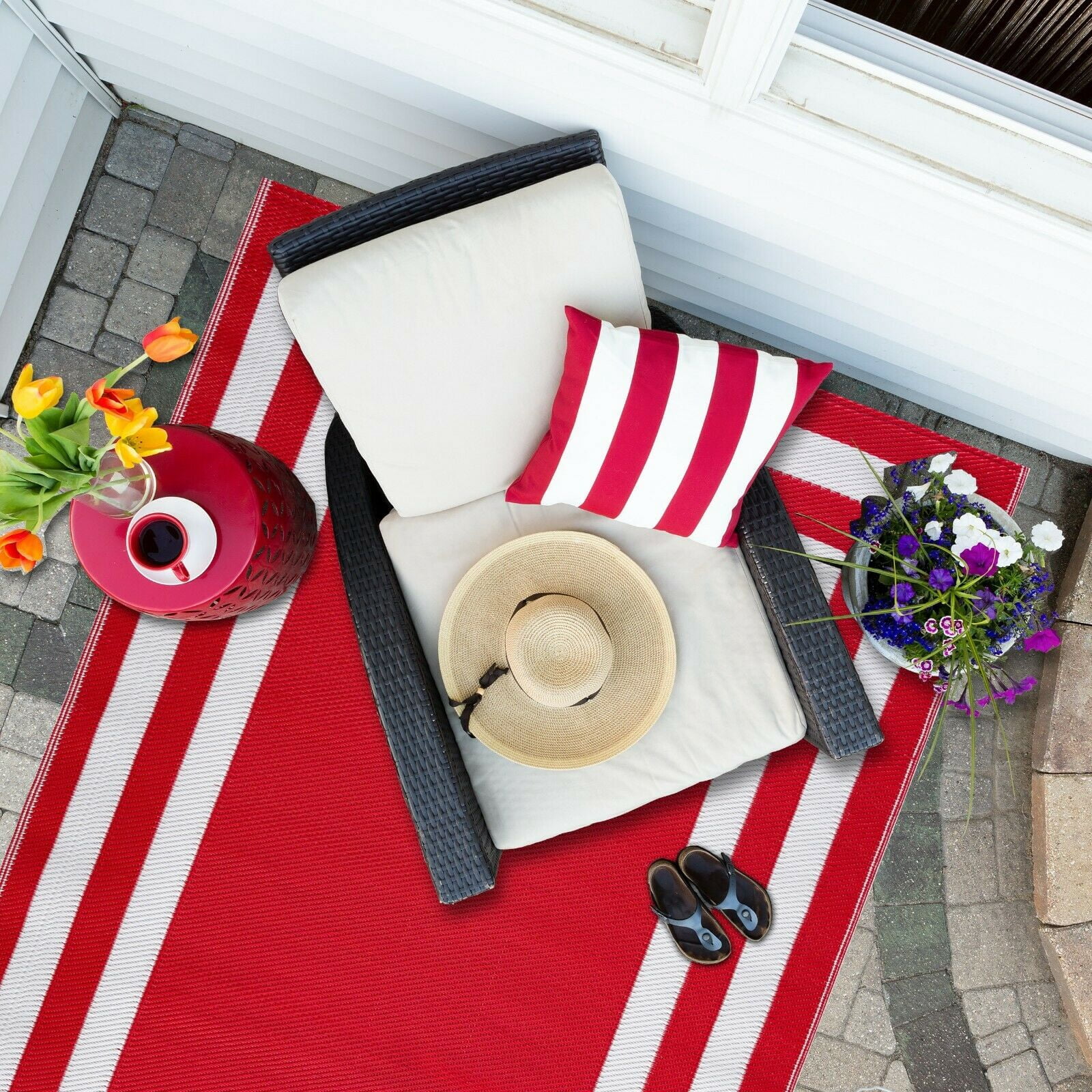 Paris Design 100% Eco-friendly Lightweight Plastic Outdoor Mat/Rug