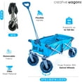 thumbnail image 2 of Creative Outdoor Foldable Wagon with Canopy and All Terrain Wheels, 150lbs Weight Capacity, Blue, 2 of 9