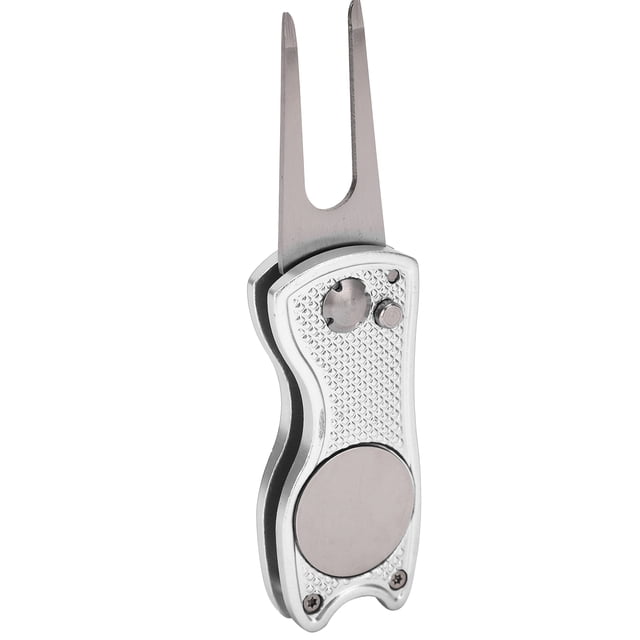Divot Repair Tool, Foldable Pitchfork High Reliability Small Size Light Weight High Hardness Aluminum Alloy For Silver