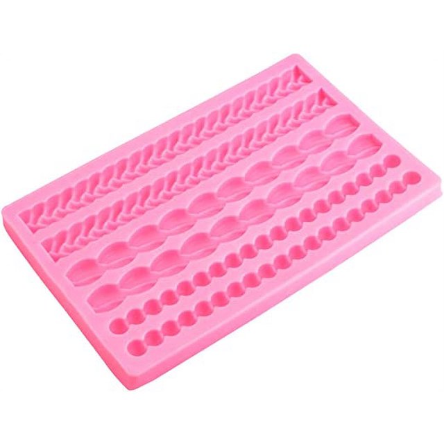 Molde de silicona con cuentas para fondant, collar de perlas para fondant suave, molde de fondant con cuentas, cadena de bricolaje, molde para tartas de fondant 3D, guirnalda para decoración de pastel