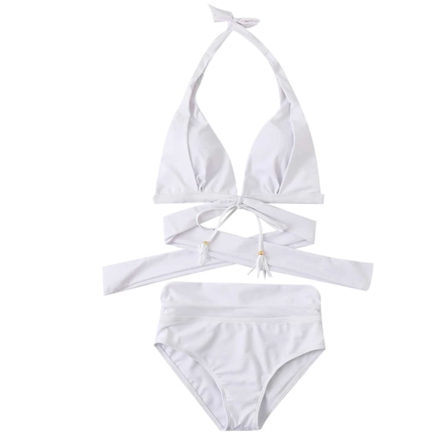 Mujeres verano moda vendaje sólido tanque Sexy dos piezas Bikini traje de baño Fridja nalpqowj50725