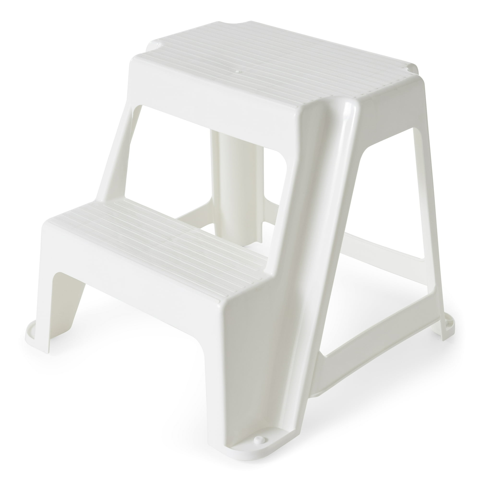 Gracious Living 16 Plastic 2 Step Portable Home Kitchen Stool White Walmart