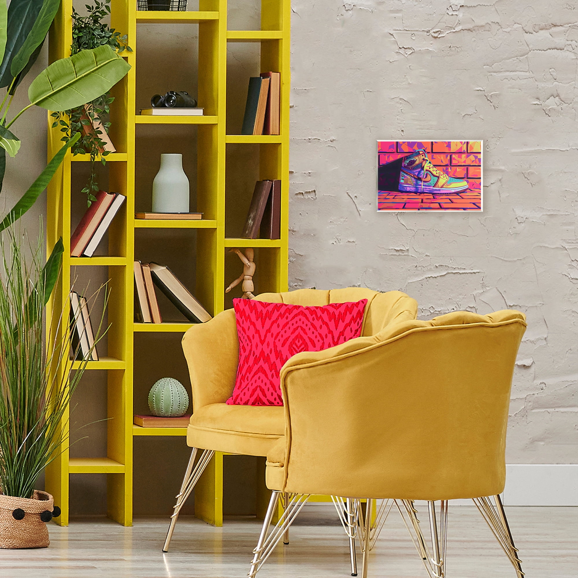 Stupell Industries Sneaker with Vibrant Geometric Hues Wall Plaque Art, design by Creative Studio