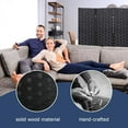 thumbnail image 4 of Room Dividers and Folding Privacy Screens 4 Panel 6 ft Foldable Portable Room Seperating Divider, Handwork Wood Mesh Woven Design Wall, Freestanding, Black, 4 of 7