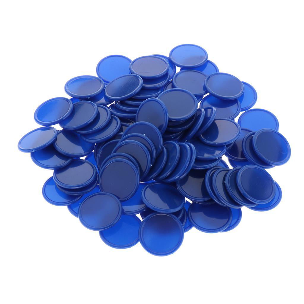 100 blue plastic counters 25mm dia FREE POSTAGE plastic counters 