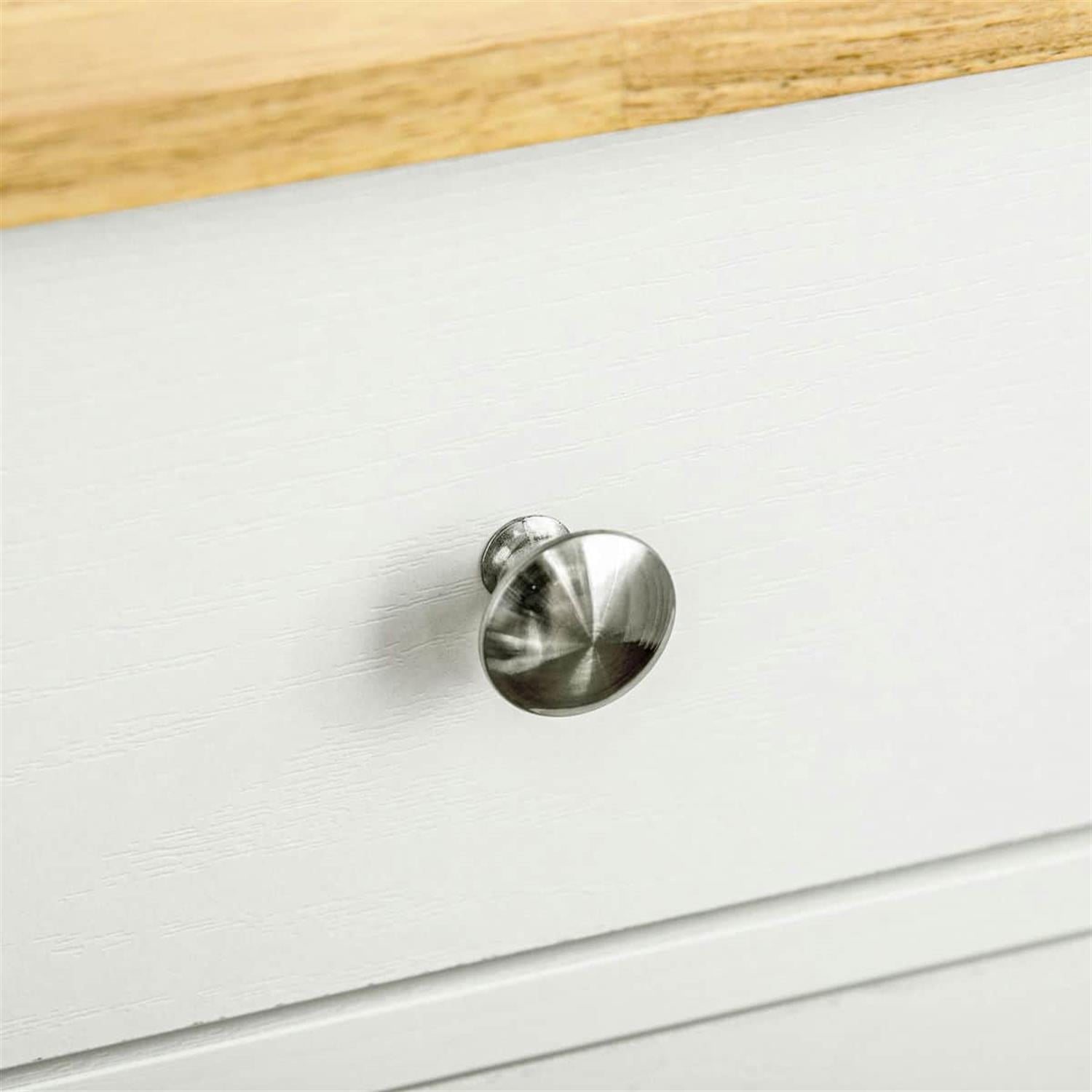 Demi Bonn 33" Kitchen Storage Cabinet Solid Wood Top Sideboard Floor Cupboard, Adjustable Shelf & 2 Drawers for Home Organization, White