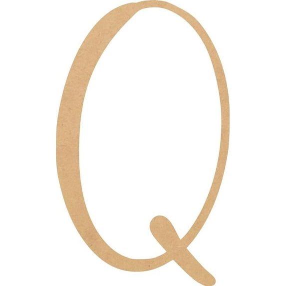 Wooden Letter Q Blank Craft, Paintable 2'' MDF Wood DIY, Snowy