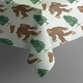 thumbnail image 3 of White Bigfoot and Tree Pattern Rectangle Tablecloth 60"x84",Waterproof Polyester Rectangle Table Cloth, Wipeable Spillproof Polyester Tablecloth for Dining, Camping, Indoor and Outdoor, 3 of 5