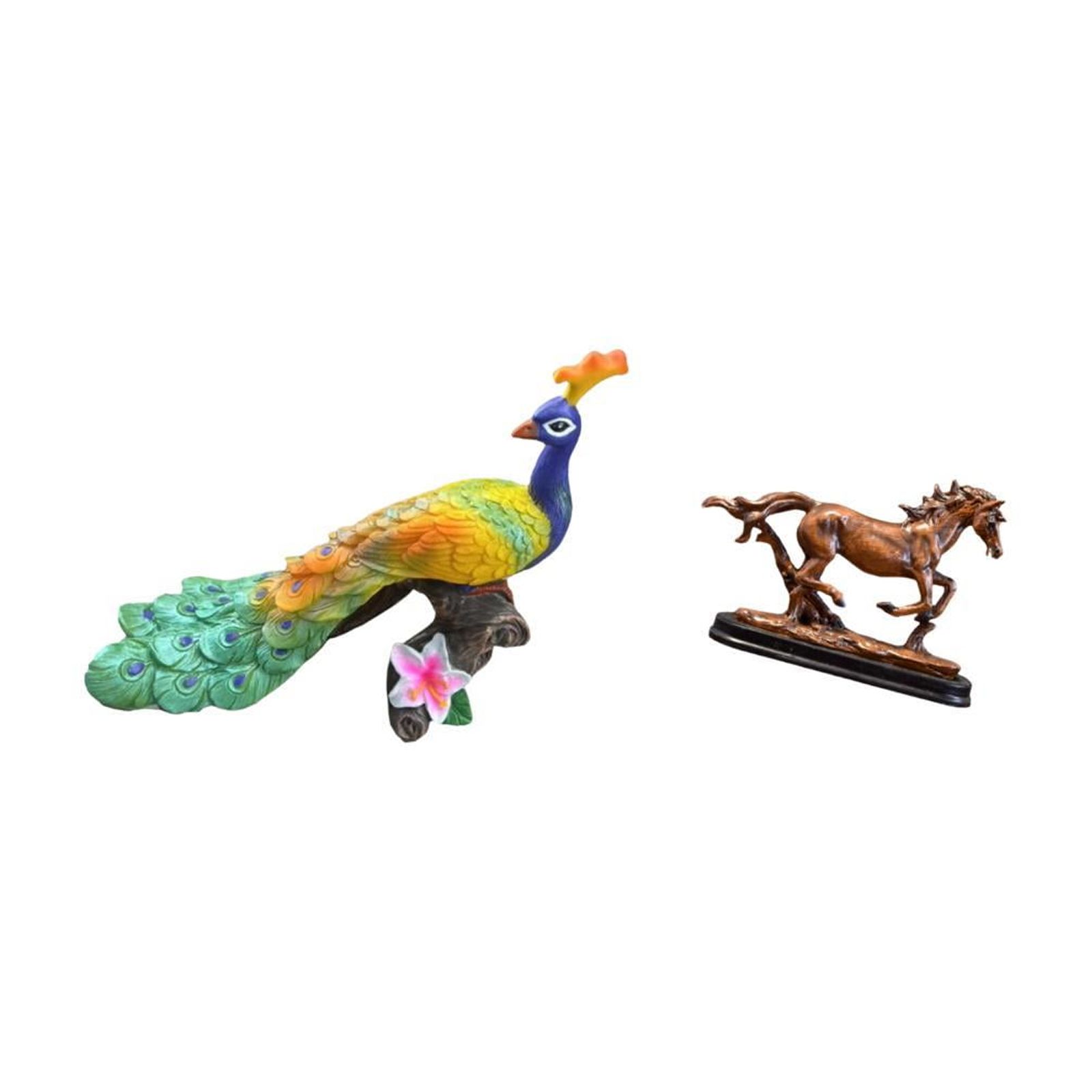 Miulika Peacock Sculpture Figurine Decorative Garden Ornament Crafts Statue for Home Decoration Yard Artwork Collectible Art Ornament Horse for Desk Decoration Bookcase Living Room Furniture