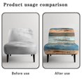 thumbnail image 6 of HELLHERO Stain Protection Armless Slipcover for Home, Easy Care Armless Accent Chair Cover, Striped Distressed Wood Grain Theme, 6 of 8