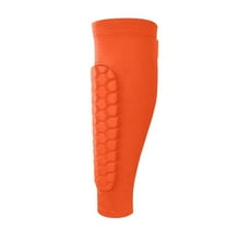 Ski Shin Guards, Pro Shin Guards,Breathable Elastic Foam Pads, Anti-Collision Leg Protection for Skiing & Snowboarding Orange M