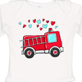 thumbnail image 4 of Inktastic Valentine Fire Truck with Hearts Boys or Girls Long Sleeve Baby Bodysuit, 4 of 5