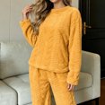 thumbnail image 4 of Gamivast Winter 2 Piece Sets for Women Fleece Long Sleeve Crewneck Top Pants Sleepwear Cozy Loungewear Winter Warm 2 Piece Sweatsuit, 4 of 7