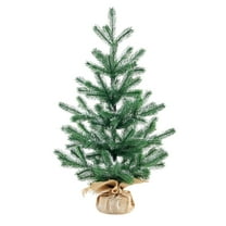 1.6FT Unlit Snow Flocked Artificial Holiday Christmas Tree No Lights, Full Hinged Spruce Branch Tips for Home, Office, Party Decoration No Prelit Foldable Base