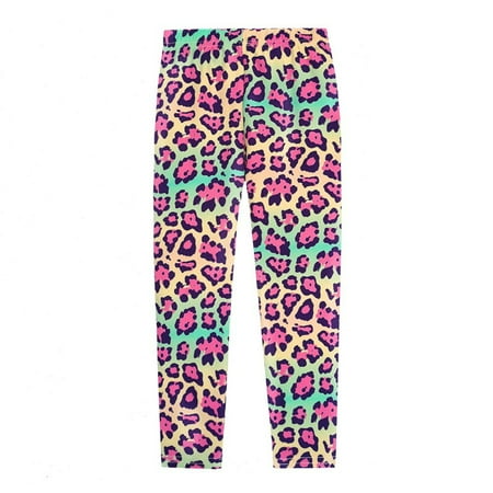 

SILVERCELL 1-11T Girls Casual Leggings Cartoon Printed Tie Dye Stretch Pants Tights Autumn Clothes Leggings