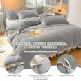 thumbnail image 2 of Eurhowing 3-Piece Queen Duvet Cover Set, Ultra-Soft Velvet Bedding Set with Zipper Closure & 2 Pillow Sham, Wrinkle & Fade Resistant Duvet Cover, 90"x90", Gray, 2 of 8