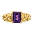 thumbnail image 3 of Primal Gold 14 Karat Yellow Gold 8x6mm Emerald Cut Amethyst Ring, 3 of 7