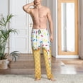 thumbnail image 2 of Logiee White Ice Cream Print Pajama Pants for Men,Men’s Pajama Bottoms,Mens PJ Pants with Pockets & Button Fly-Small, 2 of 6