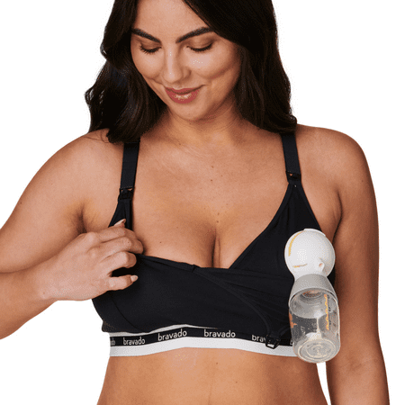 BRAVADO! DESIGNS Sustainable Original Pumping and Nursing Bra | Organic Cotton | Black | M