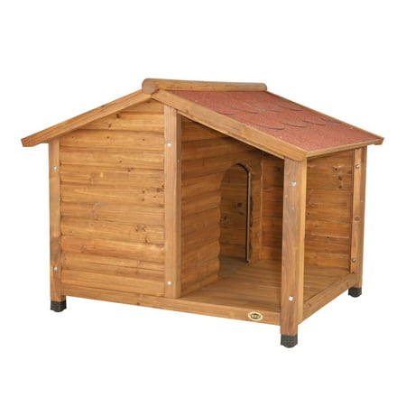 UPC: 4011905395111 | TRIXIE natura Lodge Elevated Weatherproof Wooden Small Outdoor Dog House w/ Covered Porch Brown