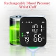 thumbnail image 3 of Qunler Blood Pressure Monitor, Rechargable Wrist Pressure LCD Display Automatic Voice Pulsometer Sphygmomanometer, Heart Health BP Monitor for Home Travel Use,black, 3 of 4