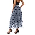 thumbnail image 4 of Caoirhny Women's Mid-Length Skirts, Heart Printed High Waist Mesh Vintage Style Skirts, Casual Simple Bottoms, 4 of 5