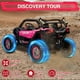 thumbnail image 2 of Coche eléctrico infantil UTV 24V 4x4 2 plazas – 4 motores de 75W – control remoto – asientos de cuero – suspensión en 4 ruedas – luces y música – para niños 3-8 años – color Pink COM-AM, 2 of 6
