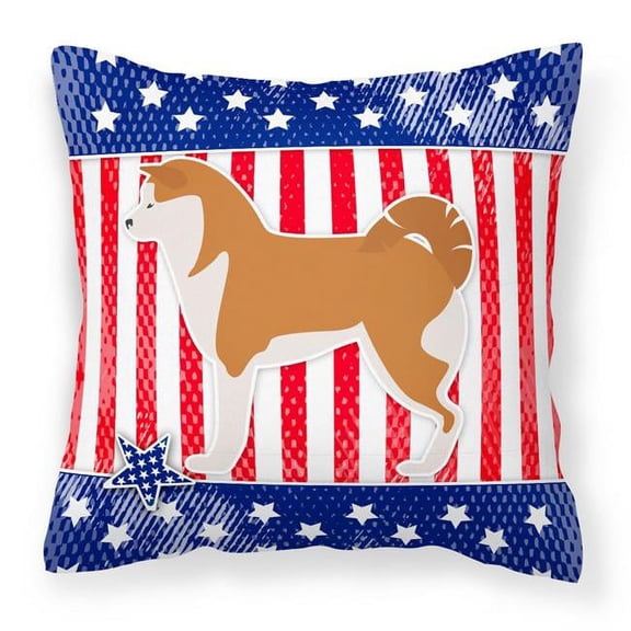 Carolines Treasures BB3372PW1818 USA Patriotic Akita Fabric Decorative Pillow