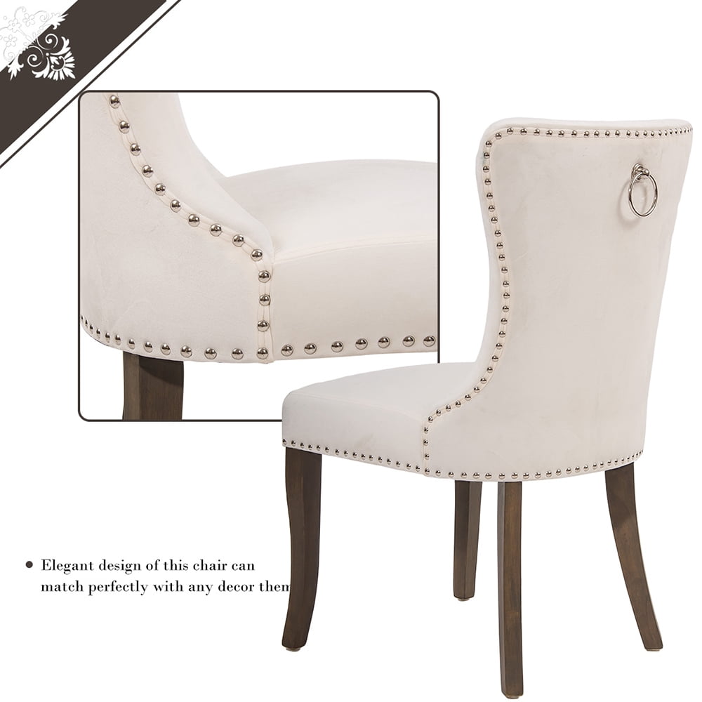 Lowestbest 2Pcs Upholstered Dining Chairs, Fabric High Back Chairs with Copper Wood Legs, Side Chairs for Dining Room/Living Room/Kitchen, Cream Lowestbest 2Pcs Upholstered Dining Chairs, Fabric High Back Chairs with Copper Wood Legs, Side Chairs for Dining Room/Living Room/Kitchen, Cream