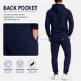 thumbnail image 5 of Men’s Soft Fleece Cotton Blend Pullover Hoodie & Sweatpants Jogging Set, 5 of 6