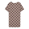thumbnail image 6 of Spring Summer Dress for Women Ndbuld Women's Summer Oversized Loose Round Neck Short Sleeved Tie Printed Dress Beige XXL, 6 of 7