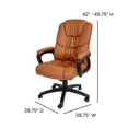 thumbnail image 5 of Flash Furniture Fundamentals Big & Tall Swivel LeatherSoft Office Chair with Padded Arms, Brown, 5 of 15
