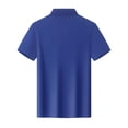 thumbnail image 5 of Bwndum Womens Collared Shirt Shirt Short Sleeve Blue Fitted Stretch Nylon Spandex Breathable Ribbed Casual Work Golf Top,Size 2XL, 5 of 6